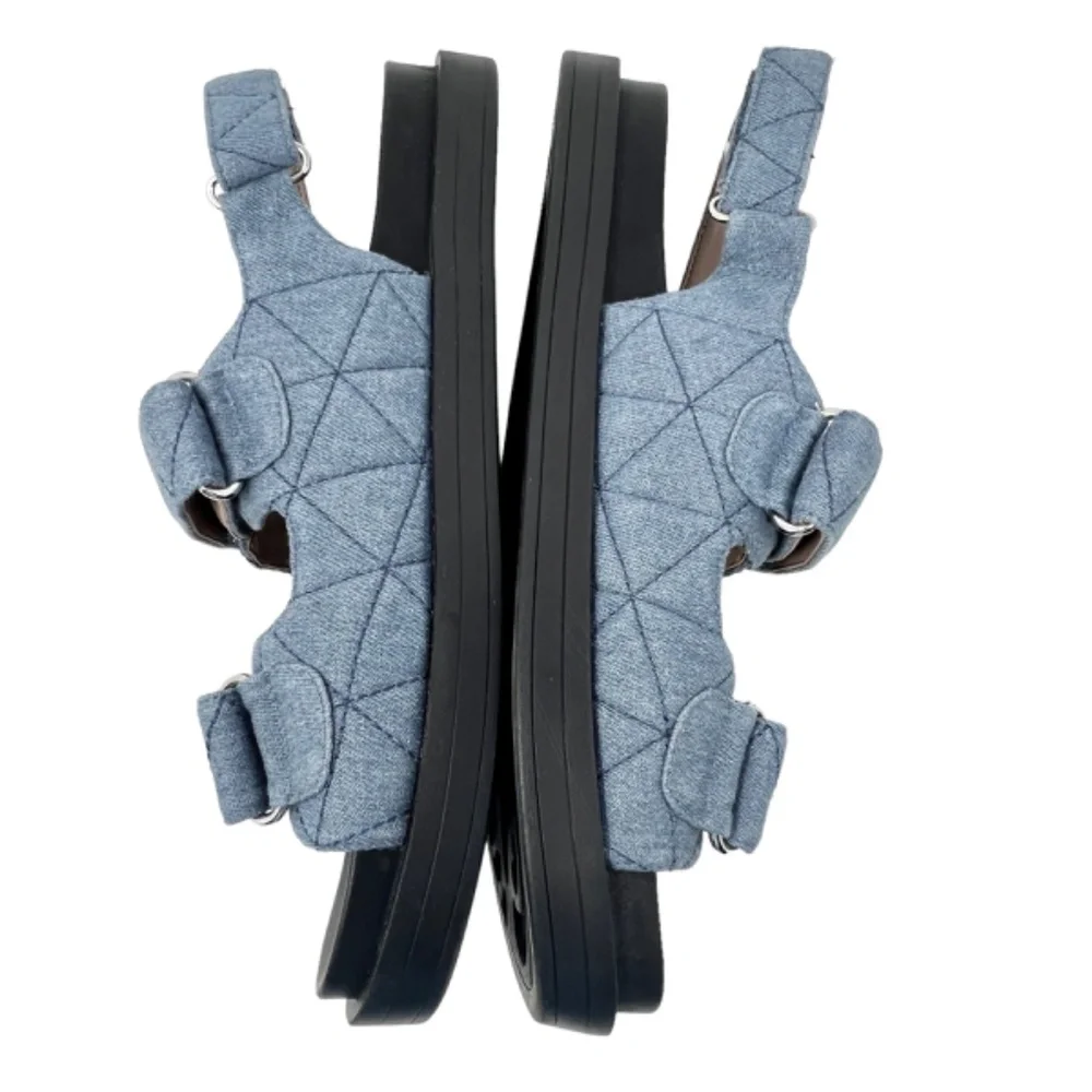 Aerosoles women's Lamirca blue quilted adjustable sandals size 12M